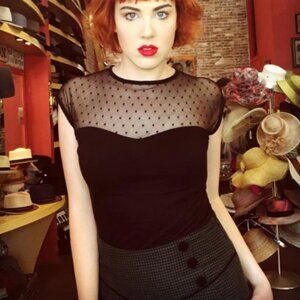 New Rock Steady Clothing Miss Fancy Top In Black